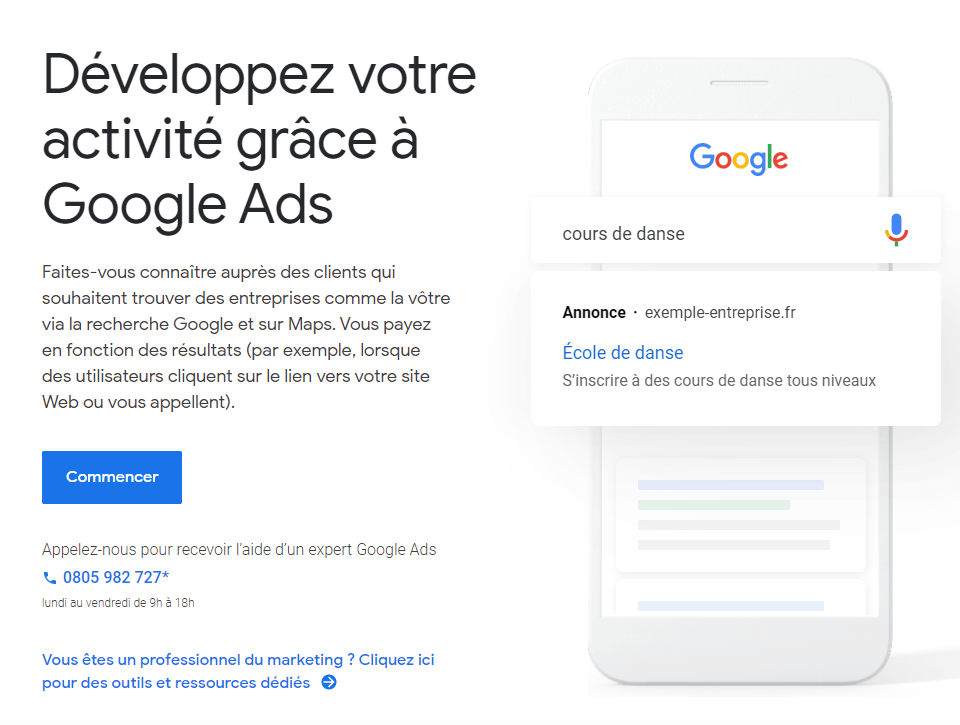 Mise en avant de Google Ads