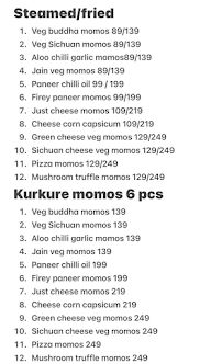 Momo Yumm menu 1