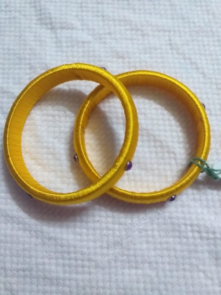 Yellow Silk Thread Bangle