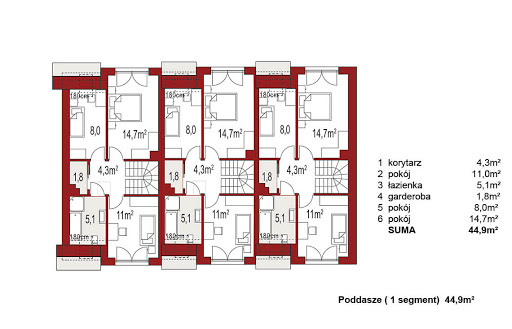 Iskra zestaw 3 segmenty - Rzut poddasza