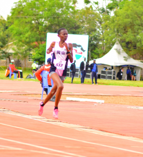 Diana Wanza on her way to victory in the women's 10,000m at the Africa University Games at Kenyatta University