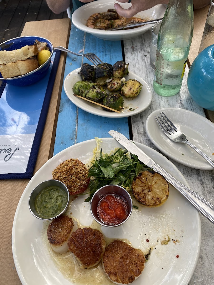 Scallops and Brussels. Yum!