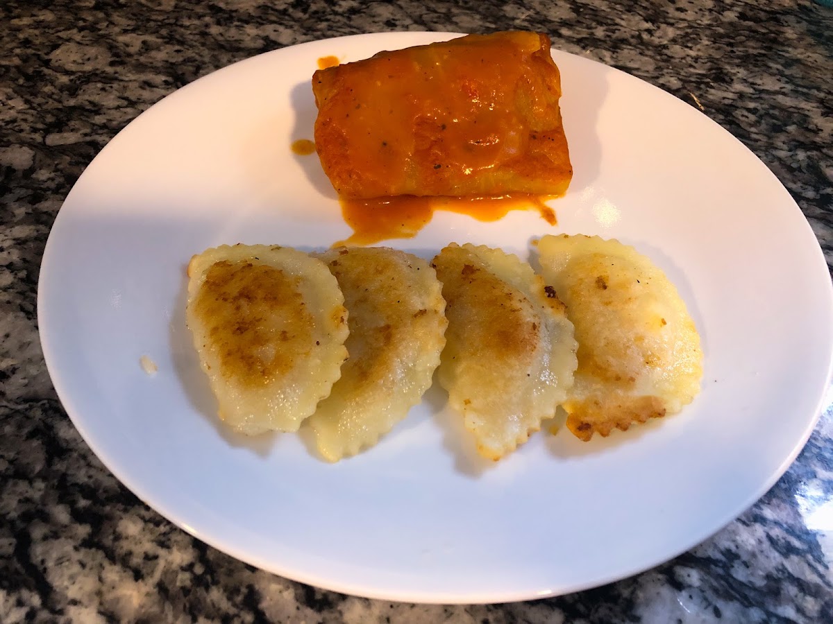 Fried Pierogies & Stuffed Cabbage