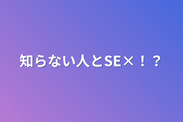 知らない人とSE×！？