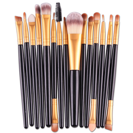Title 1, Set of 15 makeup brushes for flawless applicati...