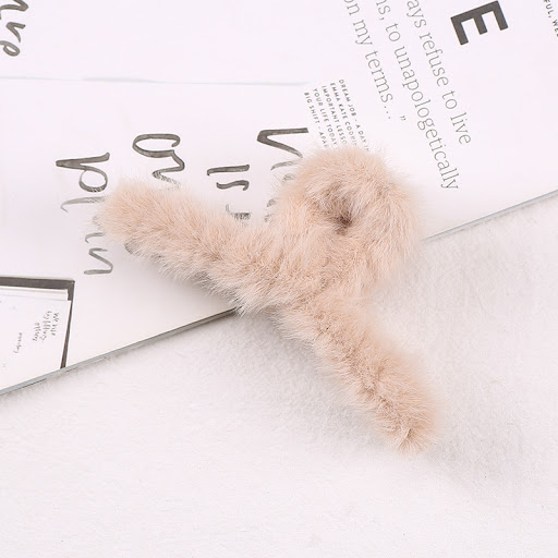 Title 4, Simple Solid Color Plush Hairpin Womens. A com...