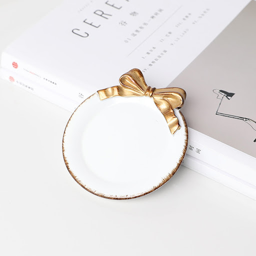 Title 8, Vintage Bowknot Resin Jewelry Tray Small Coaste...
