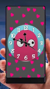 Pink Analog Clock Live Wallpaper - náhled