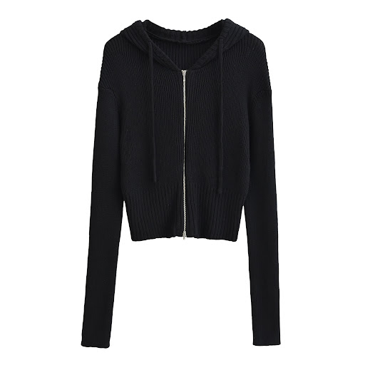 Title 7, Womens American-style Hooded Zipper Knitted Ca...