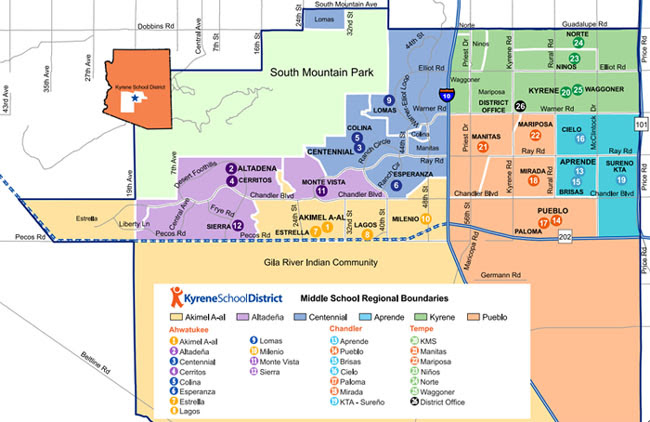 Kyrene School District boundaries map