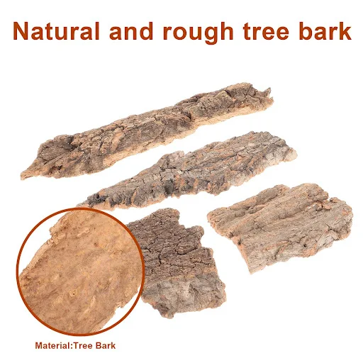 4Pcs Natural Cork Bark Flat Reptile Terrarium Background Decoration For Water Tank Pet Reptile Bark Climbing Tree Bark D