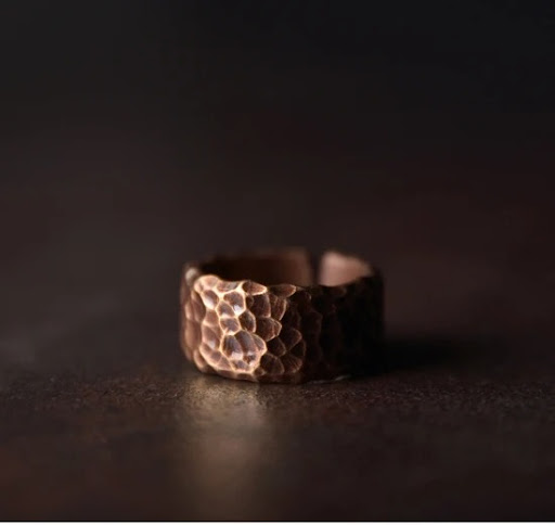 Title 9, Adjustable Size Vintage Handmade Solid Copper R...