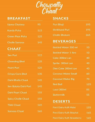 Chowpatty Chaat menu 1