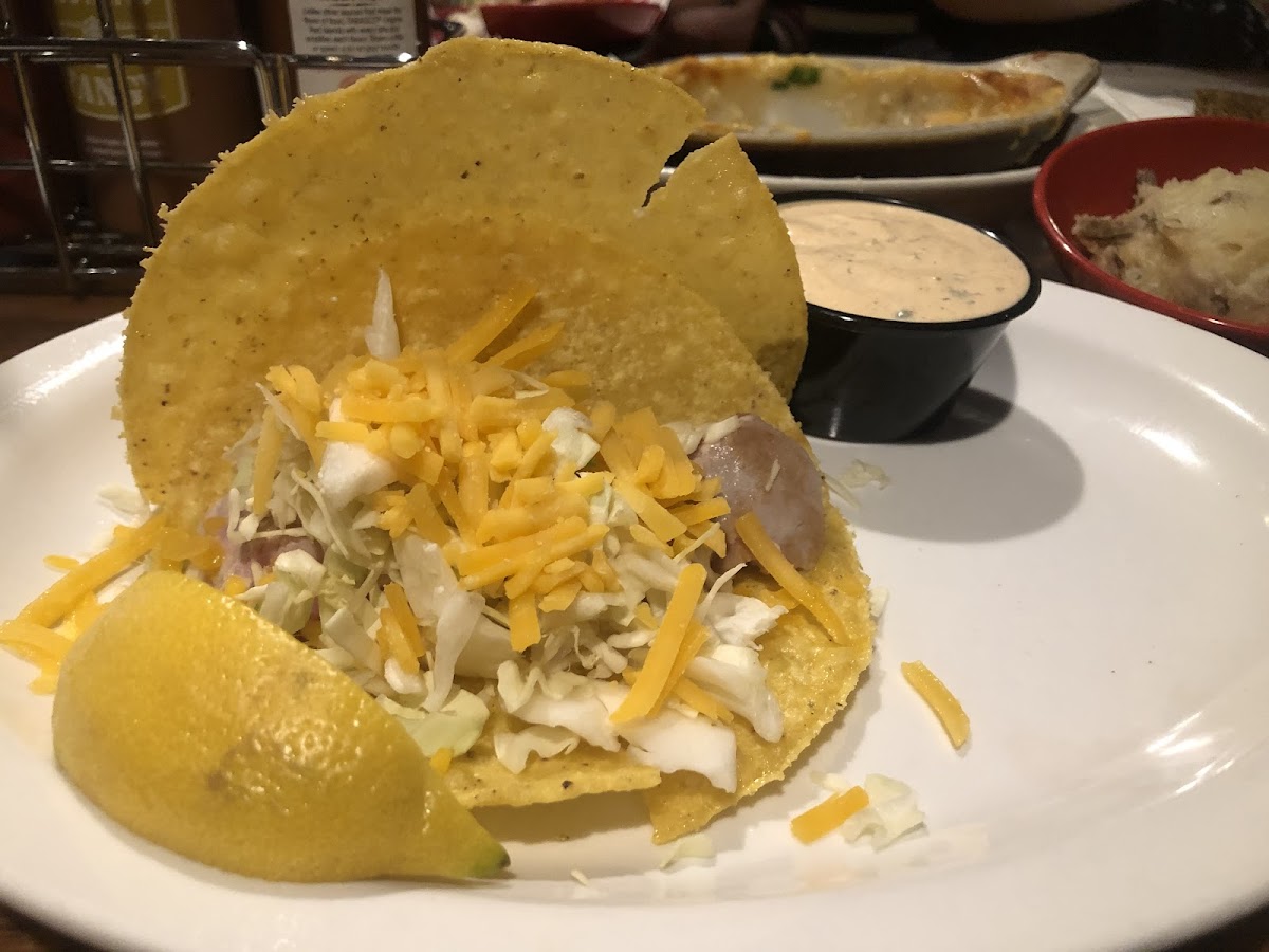 Gluten-free Tuna Tacos with corn tortillas and mashed potatoes