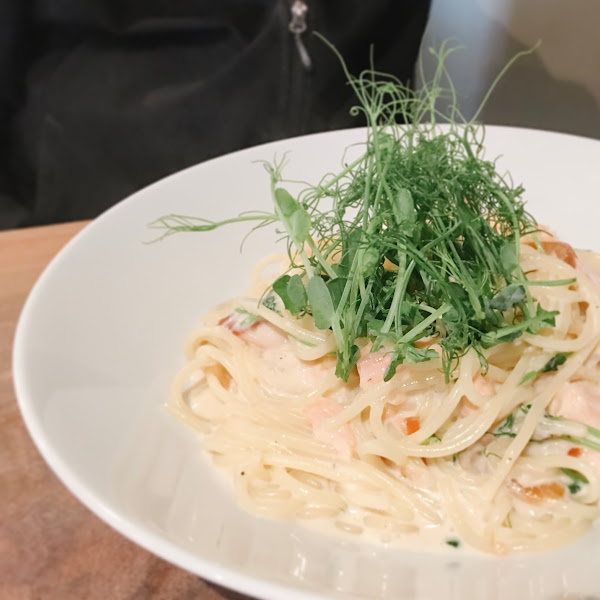 Milford bay smoked salmon pasta