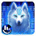 Descargar Blue Flame White Wolf Keyboard Theme Instalar Más reciente APK descargador