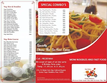 Mom Noodles And Fast Food menu 