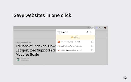Later: Save webpages to a list