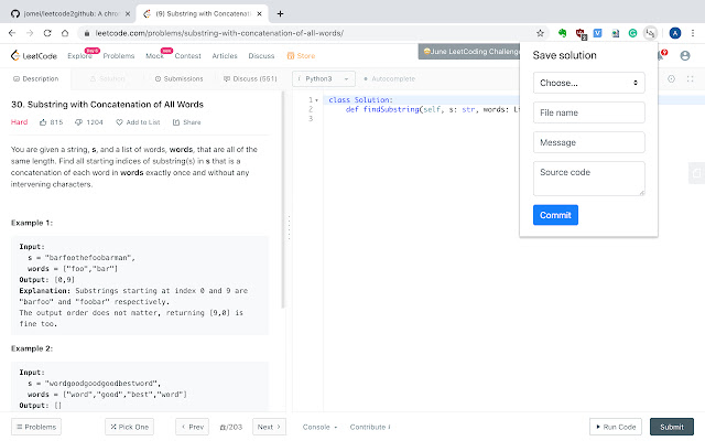 LeetCode2GitHub chrome extension