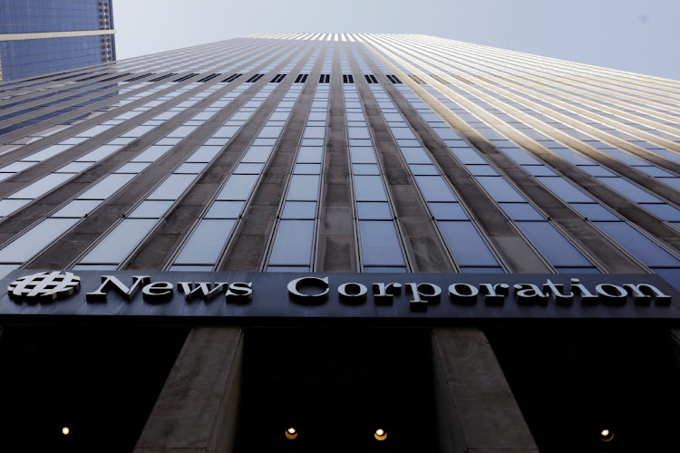 The News Corporation logo is displayed on the side of a building in midtown Manhattan in New York, U.S.