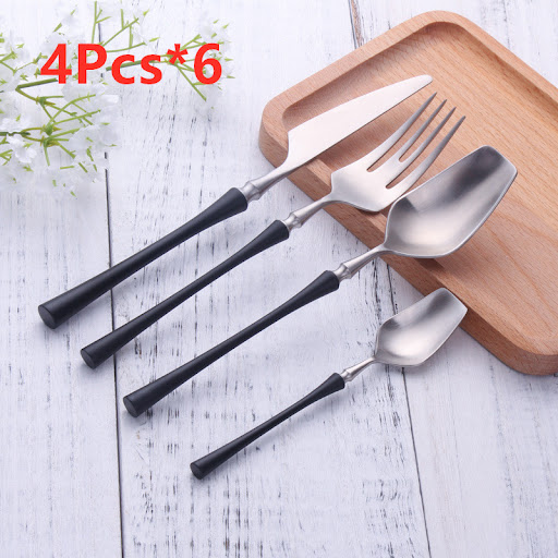 6X4pcs set black silver