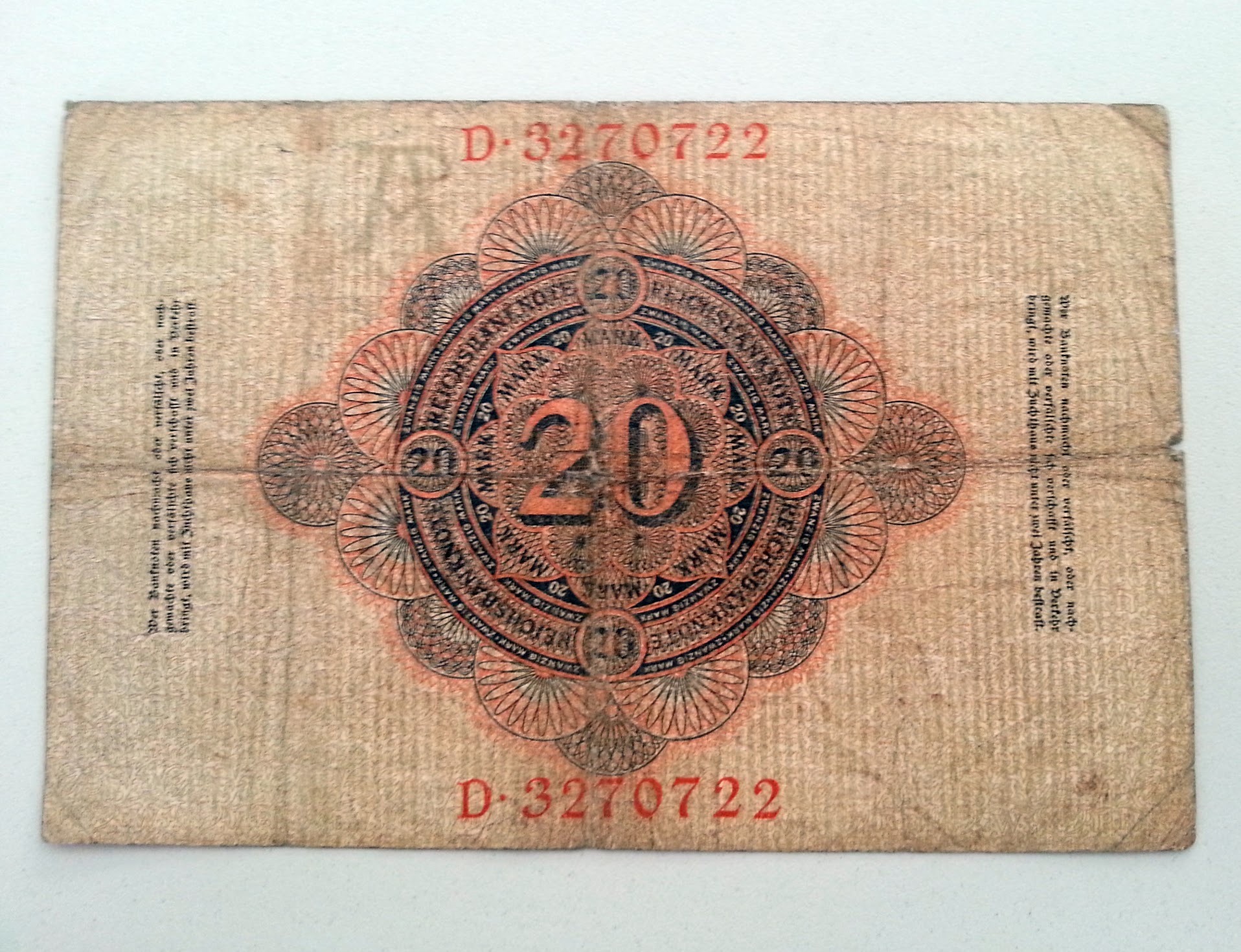 Reichsbank 20 Mark 1908