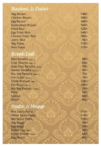 Yash Food Corner menu 