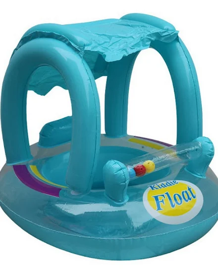 Inflatable Baby Boat with Canopy Pool Float for Kids Swim... - 0