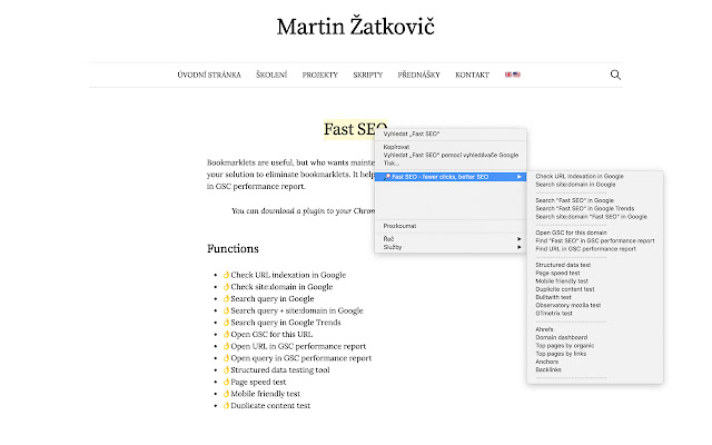Fast SEO - fewer clicks, better SEO chrome extension