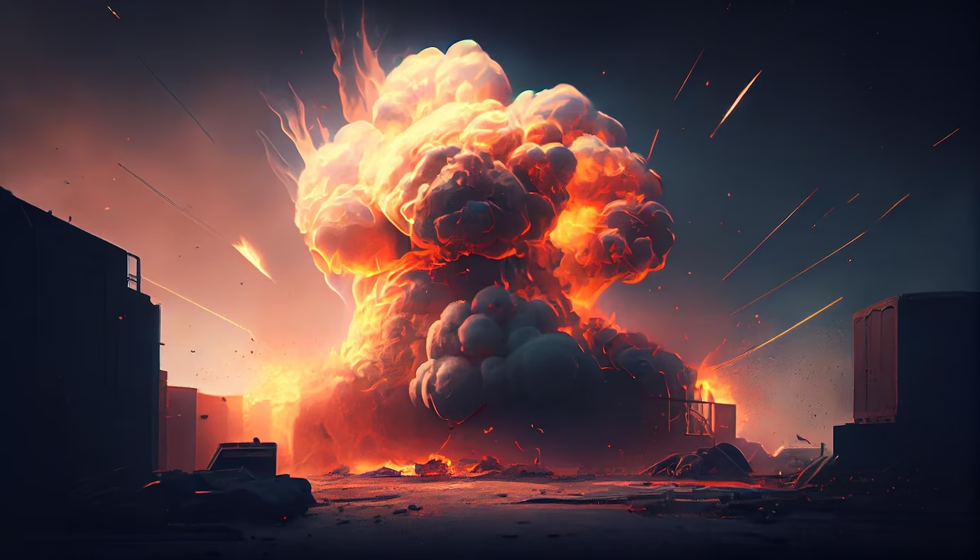 Destruction by a nuclear bomb