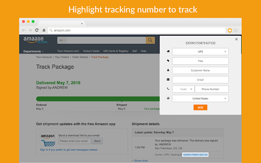 AfterShip: track packages of FedEx, UPS & DHL