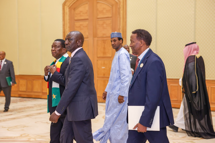 President William Ruto during the Saudi-Africa Summit in Riyadh, Saudi Arabia on November 11, 2023.