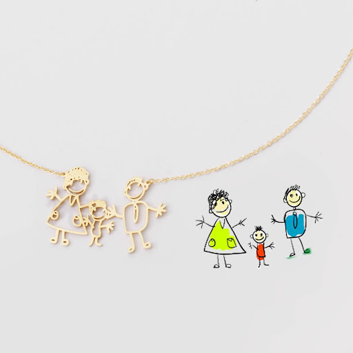 Title 5, Baby Hand Drawing Necklace