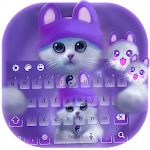 Cover Image of Descargar Kawaii Purple Kitty-Keyboard 10001002 APK