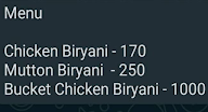 Azar Biryani menu 1