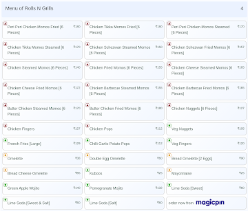 Rolls N Grills menu 