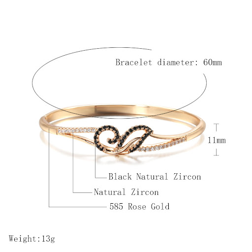 Title 4, Copper Plated Gold Fashion Simple Two-color Zir...