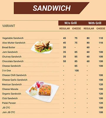 PR Bhajipav menu 