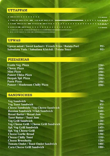 Deepak Only Veg menu 