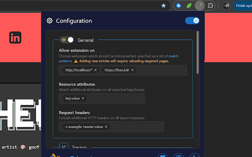 Browser Extension for OpenTelemetry