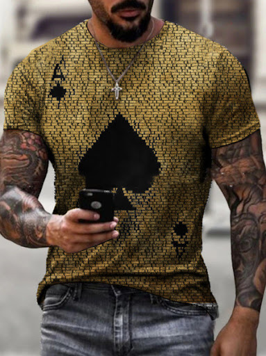 Title 4, Poker Spades Print Casual T-shirt
