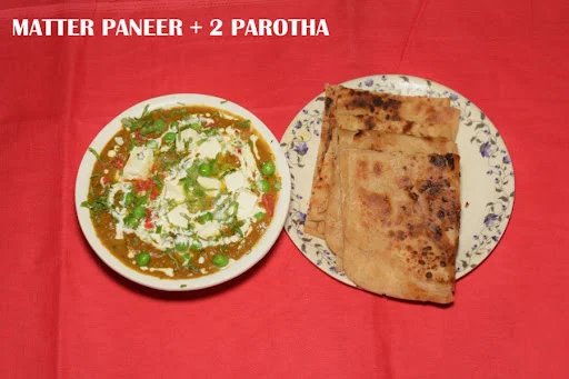 Matar Paneer +2 Plain Paratha