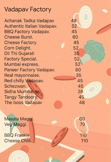 Vadapav Factory menu 