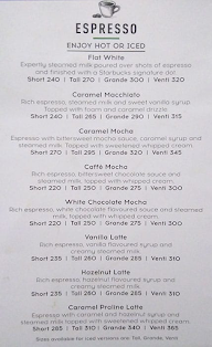 Starbucks menu 1