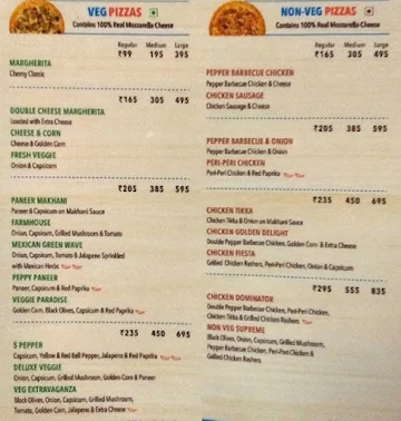 Domino's Pizza menu 