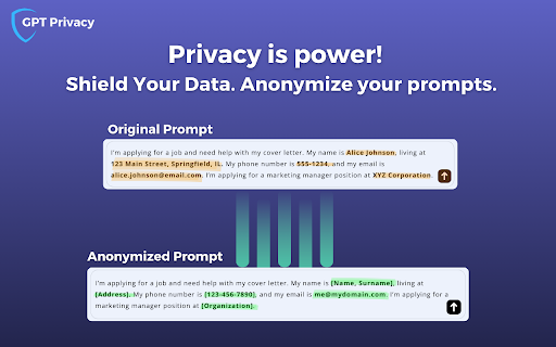 GPT Privacy: Anonymize your Chat GPT prompts