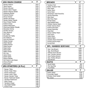 Cafe Milan menu 