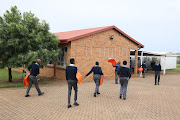 Mahlenga Secondary School learners in Bronkhorstspruit on their first day of schooling yesterday.