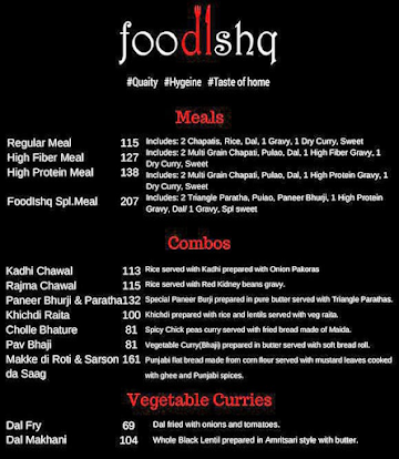 Foodishq menu 