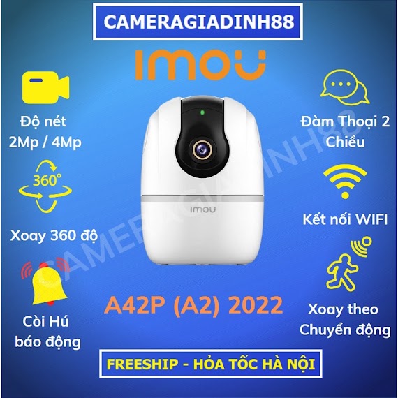 Camera Ip Wifi Trong Nhà Imou Ranger2 A42P A22Ep Xoay 360, Độ Nét Cao 2Mp 4Mp 2K 1080P Fullhd Chính Hãng Bảo Hành 24Th